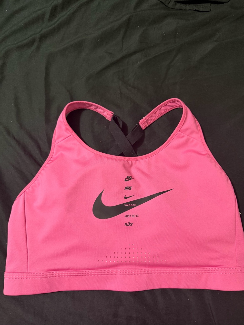 Nike Pink Racerback Swim Bikini Top with Black Swoosh